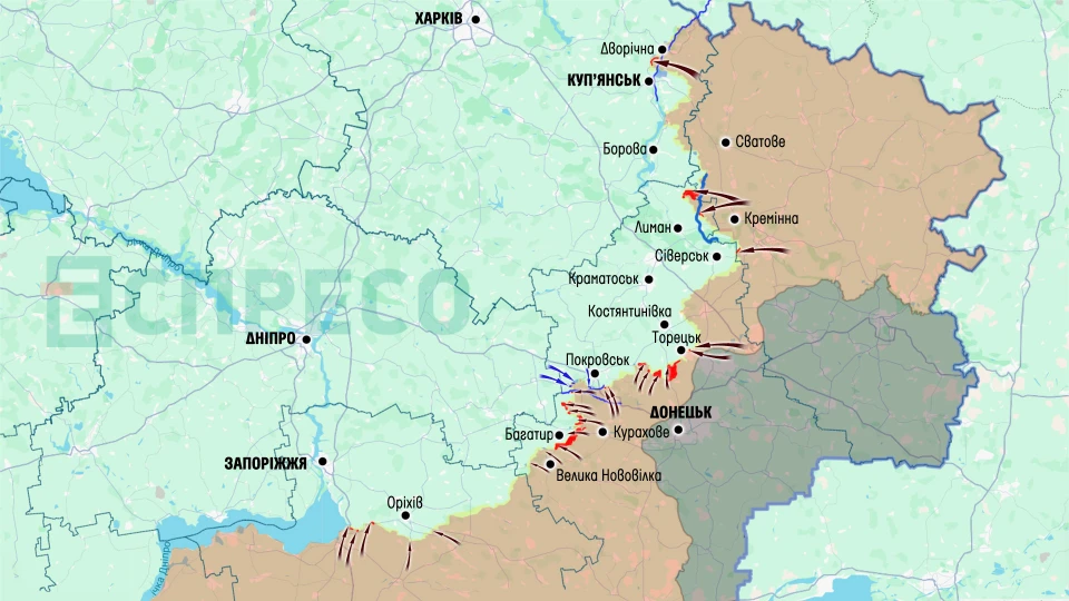 Карта бойових дій за 25 квітня – 3 травня